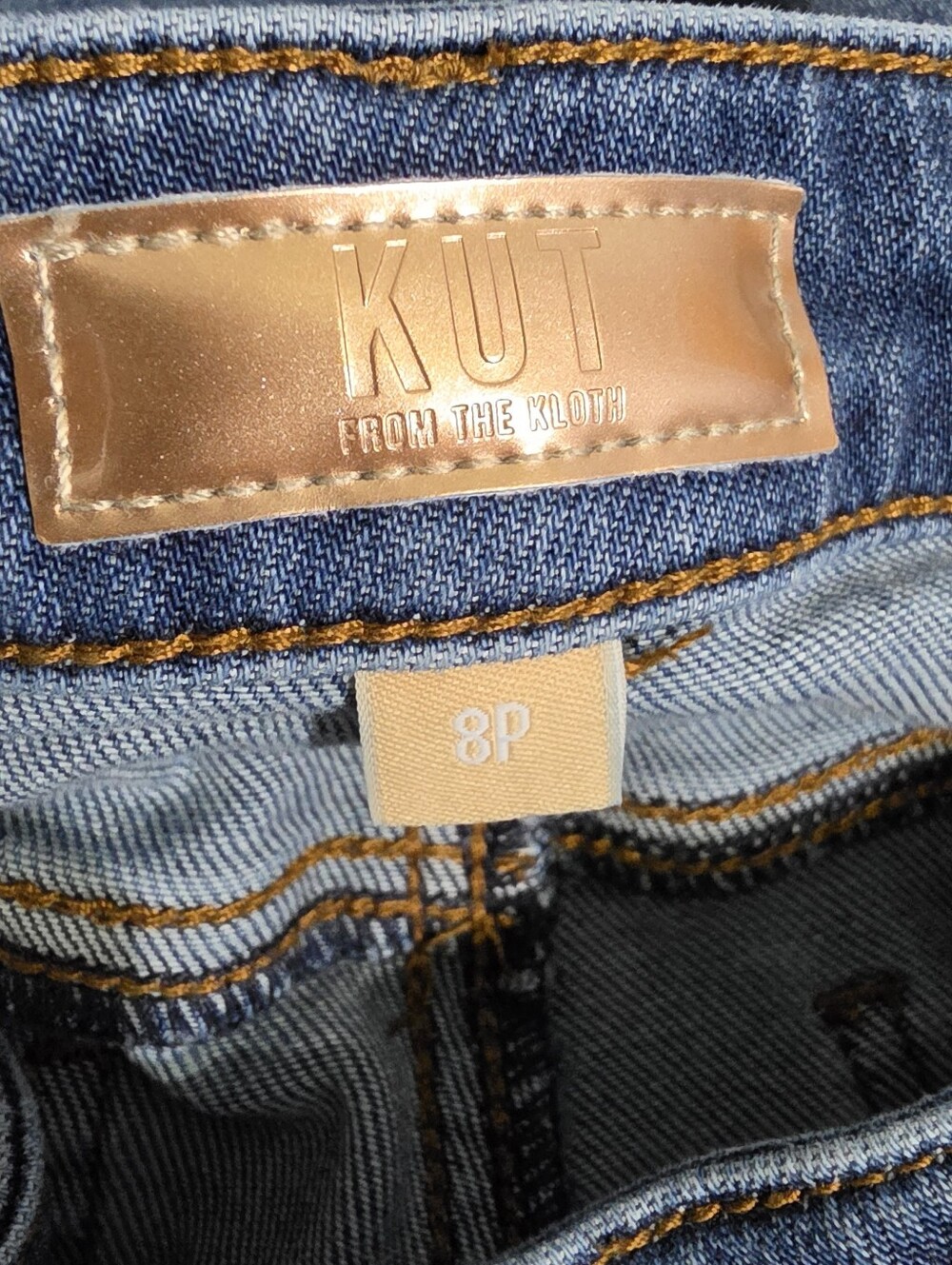 KUT From The Kloth Charlotte Jeans 8 Petite Wide Leg Cuffed Crop High Rise Denim - Picture 4 of 12